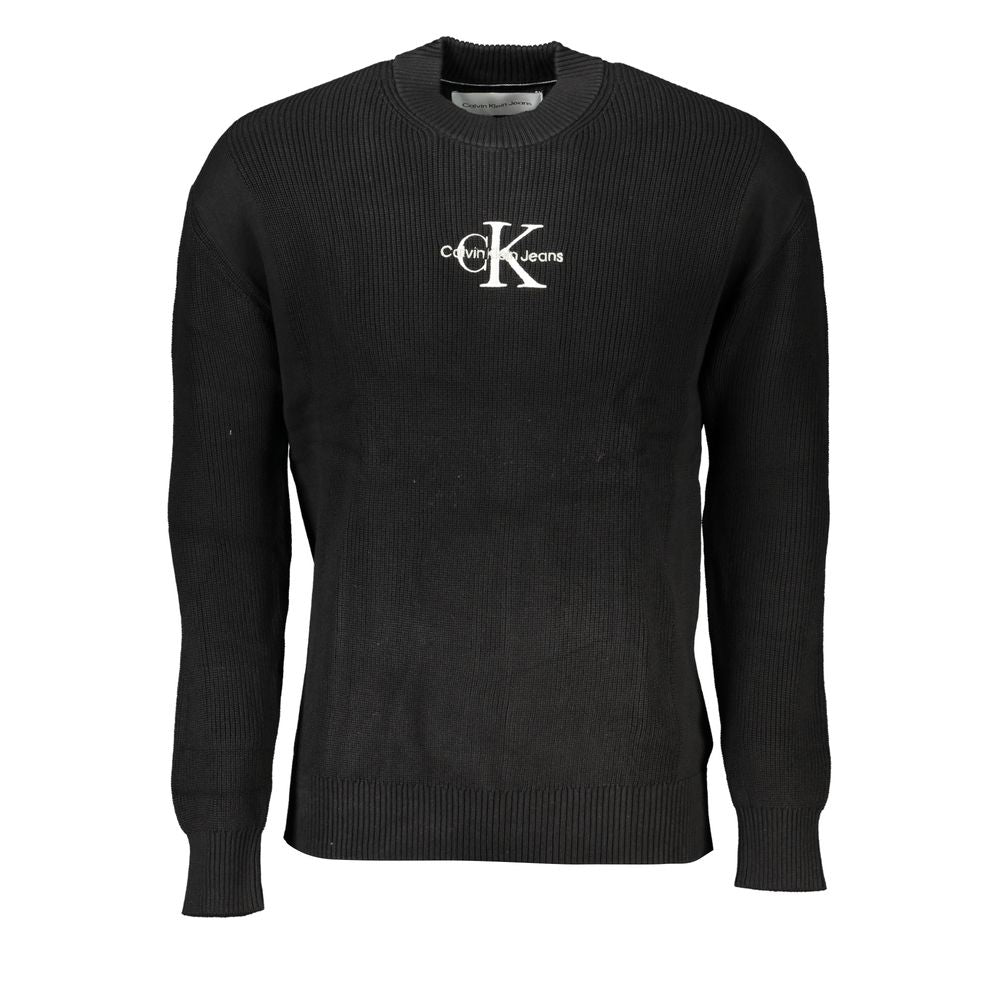 Calvin Klein – Eleganter Pullover aus Baumwolle mit Rundhalsausschnitt und Kontrastdetails