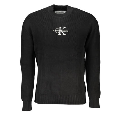 Calvin Klein – Eleganter Pullover aus Baumwolle mit Rundhalsausschnitt und Kontrastdetails
