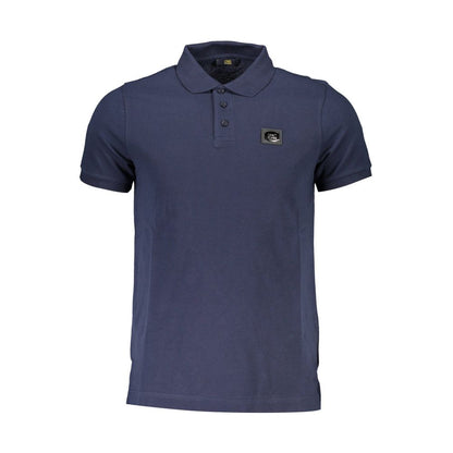 Cavalli Class Herren-Poloshirt aus blauer Baumwolle