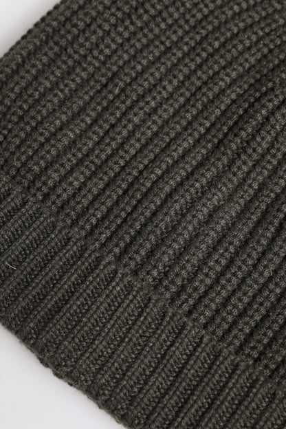 Dolce &amp; Gabbana Wintermütze aus dunkelgrauem Kaschmirstrick