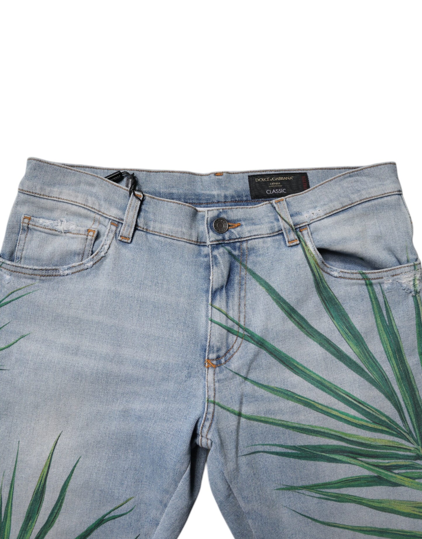 Dolce &amp; Gabbana Hellblaue Baumwoll-Klassiker-Jeans für Herren