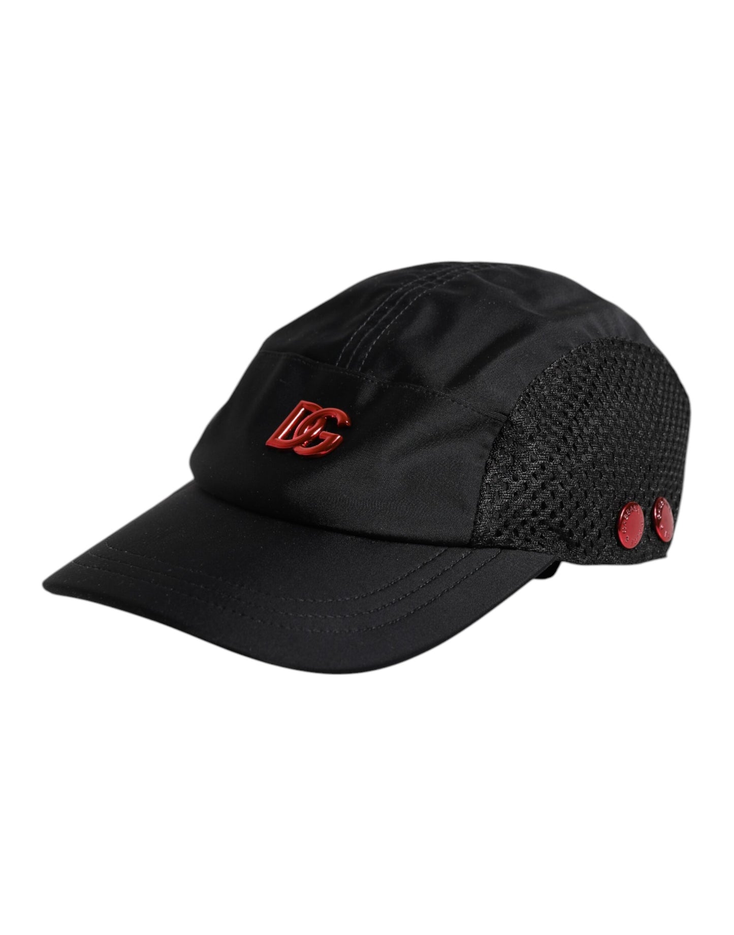 Dolce &amp; Gabbana – Schwarze Baseballkappe aus Nylon mit 6 Paneelen und Logo