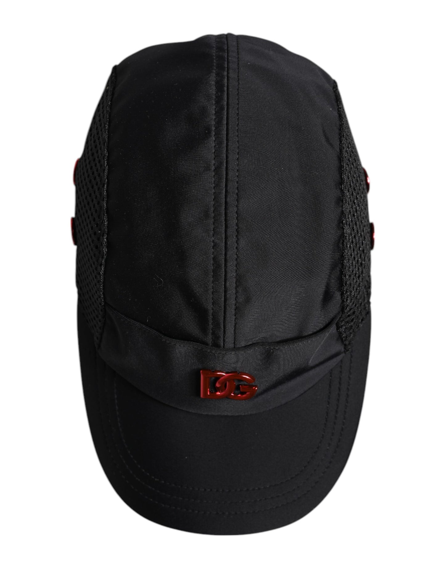 Dolce &amp; Gabbana – Schwarze Baseballkappe aus Nylon mit 6 Paneelen und Logo