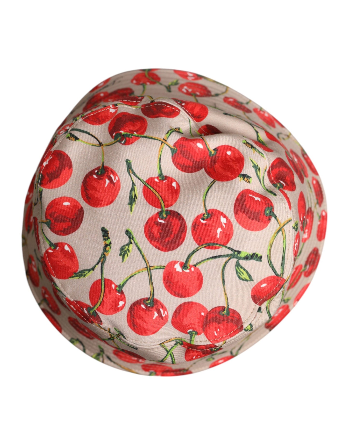 Dolce &amp; Gabbana – Bedruckter Fischerhut aus beigefarbener Baumwolle mit breiter Krempe