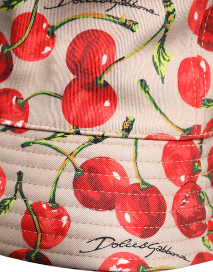 Dolce &amp; Gabbana – Bedruckter Fischerhut aus beigefarbener Baumwolle mit breiter Krempe