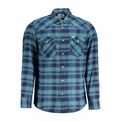 Wrangler – Blaues Baumwollhemd