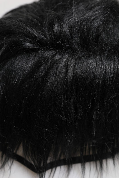 Dolce & Gabbana Black Faux Fur Bucket Hat