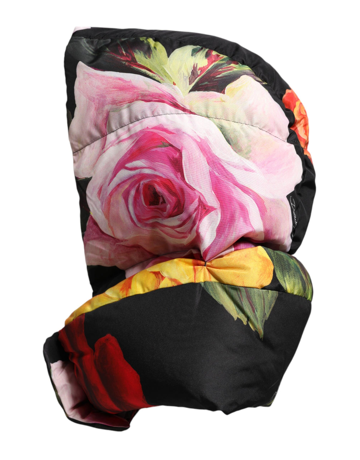 Dolce & Gabbana Black Floral Print Whole Head Wrap Hat