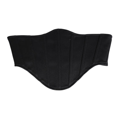 Dolce & Gabbana Black Cotton Waist Tuxedo Belt Cummerbund
