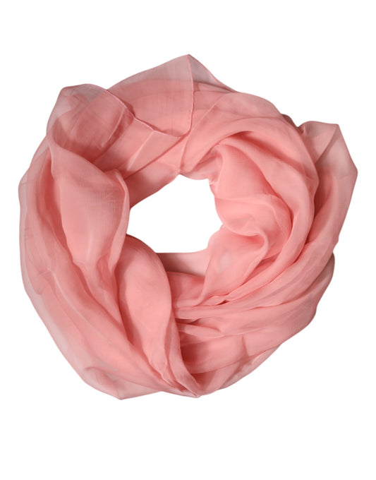 Dolce & Gabbana Pink Silk Rectangle Women Wrap Shawl Scarf