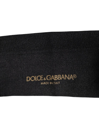 Dolce &amp; Gabbana – Wadenlange Herrensocken aus schwarzer Baumwolle mit DG-Logo