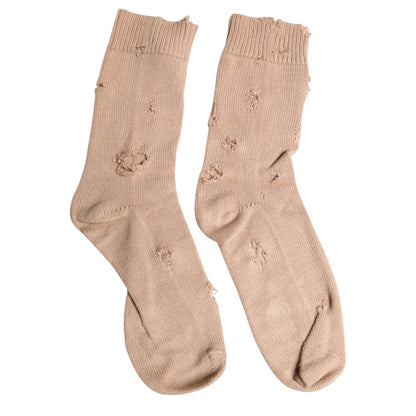 Dolce &amp; Gabbana Beige Solid Stretch Mid Calf Herrensocken