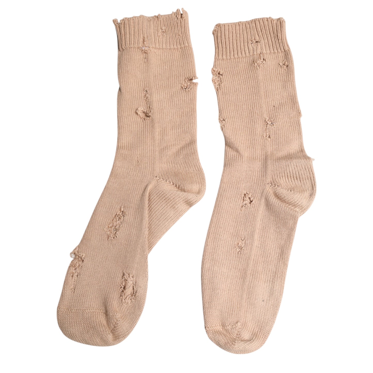 Dolce &amp; Gabbana Beige Solid Stretch Mid Calf Herrensocken