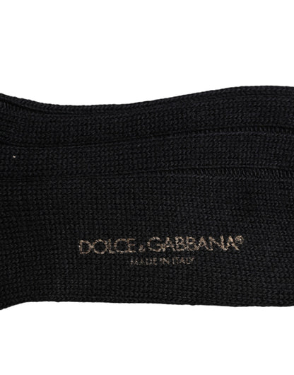 Dolce &amp; Gabbana – Wadenstrümpfe mit schwarzem DG-Logo-Print