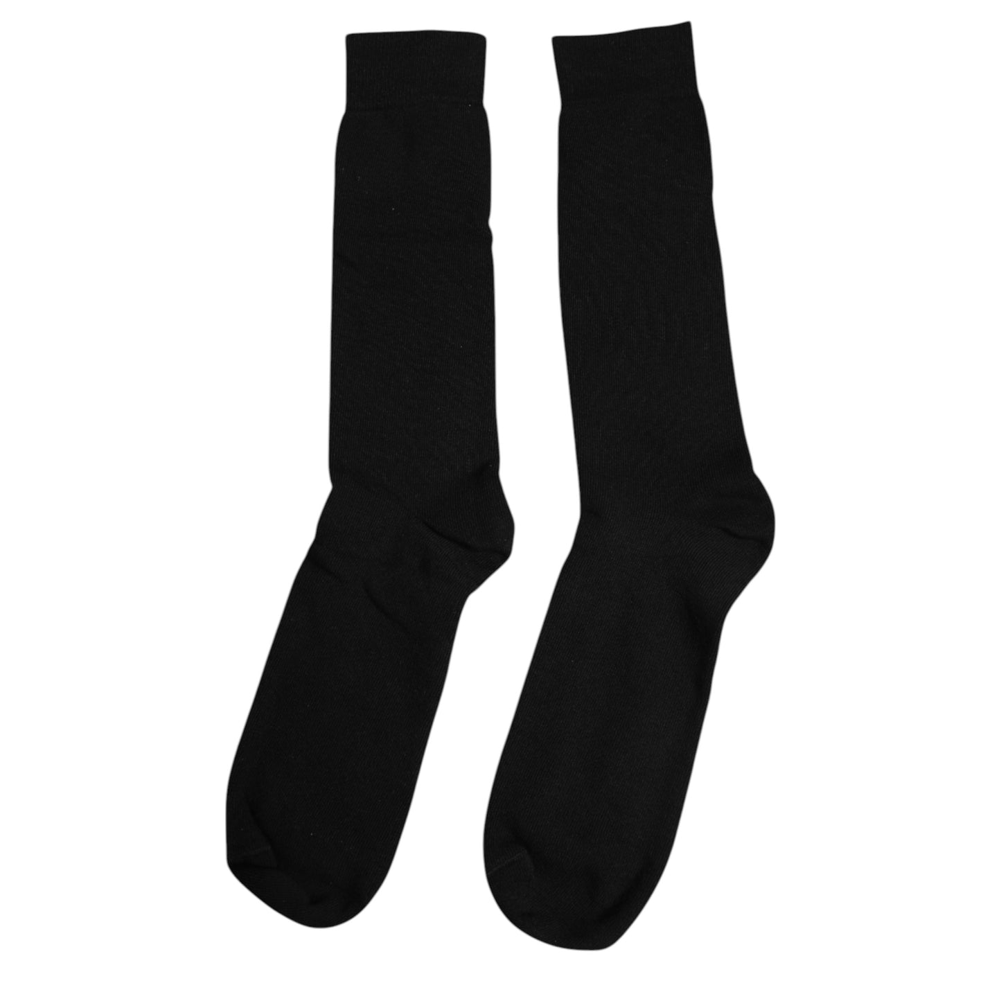 Dolce &amp; Gabbana Schwarze, einfarbige Herrensocken aus Baumwolle mit mittlerer Wade