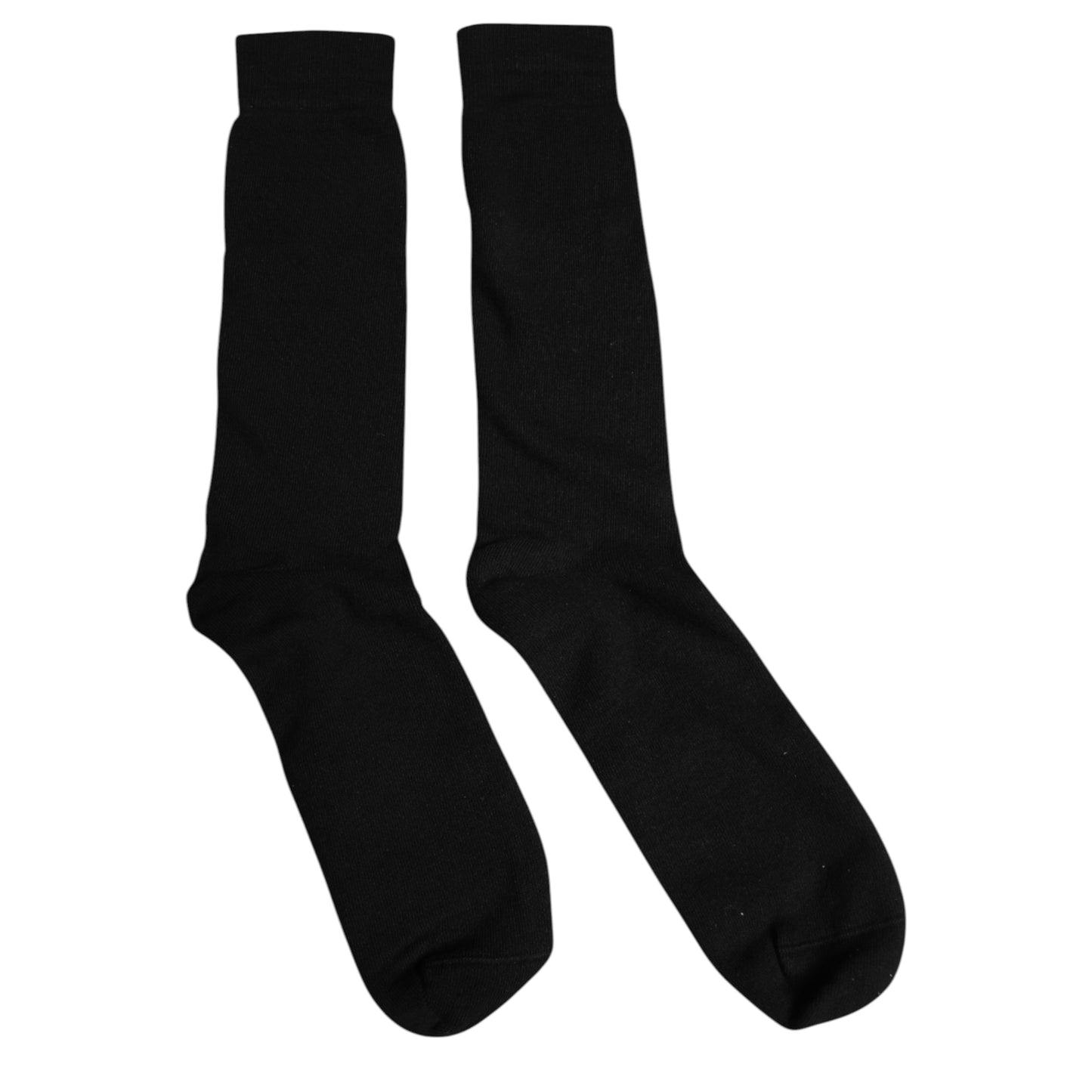 Dolce &amp; Gabbana Schwarze, einfarbige Herrensocken aus Baumwolle mit mittlerer Wade