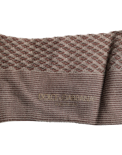 Dolce &amp; Gabbana – Wadenlange Herrensocken mit einfarbigem DG-Logo in Braun