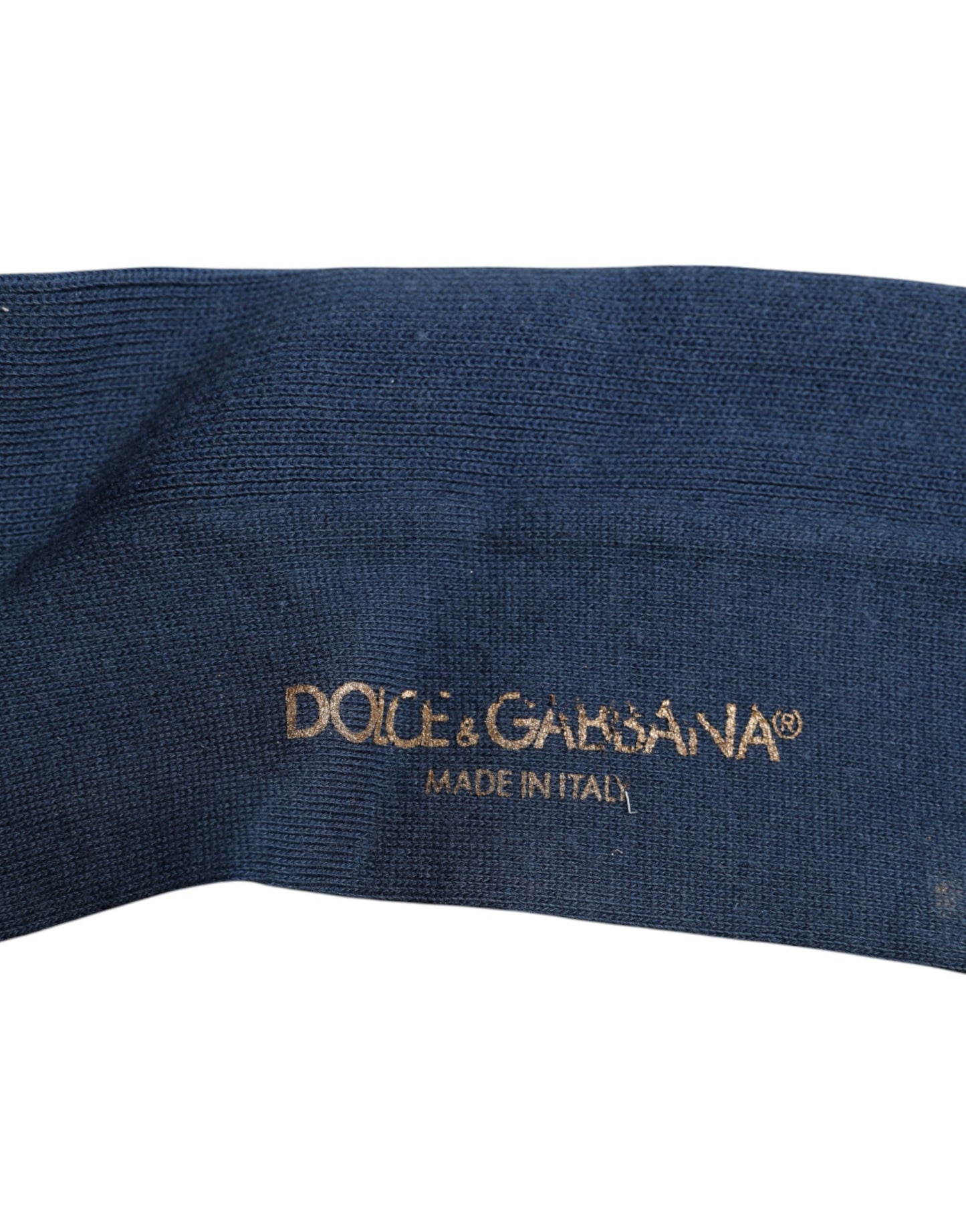Dolce &amp; Gabbana – Wadenstrümpfe aus blauer Baumwolle mit DG-Logo