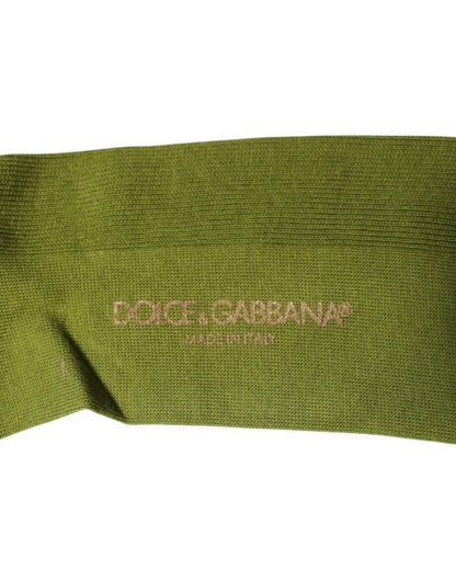 Dolce &amp; Gabbana – Wadensocken aus grüner Baumwolle mit Logo