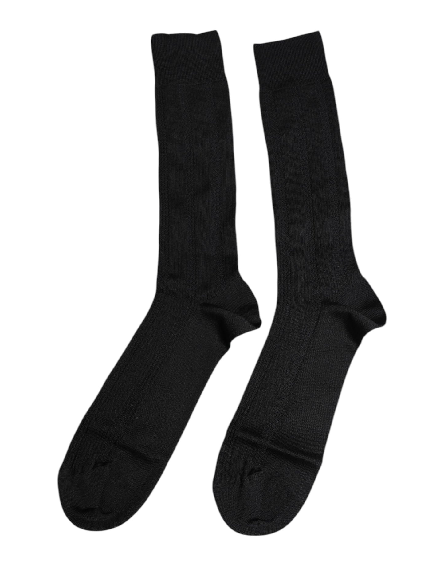 Dolce &amp; Gabbana Schwarze Stretch-Socken mit Logo, wadenlang