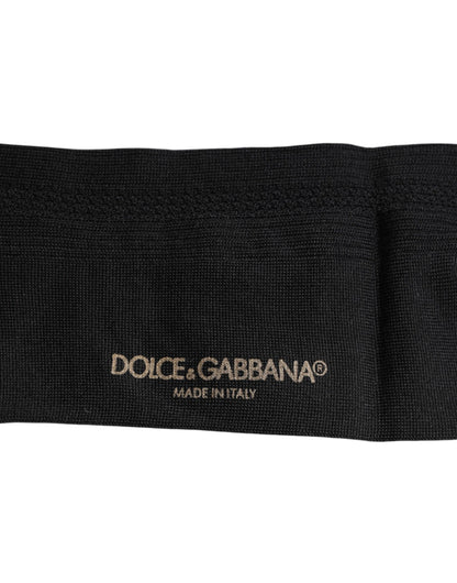 Dolce &amp; Gabbana Schwarze Stretch-Socken mit Logo, wadenlang