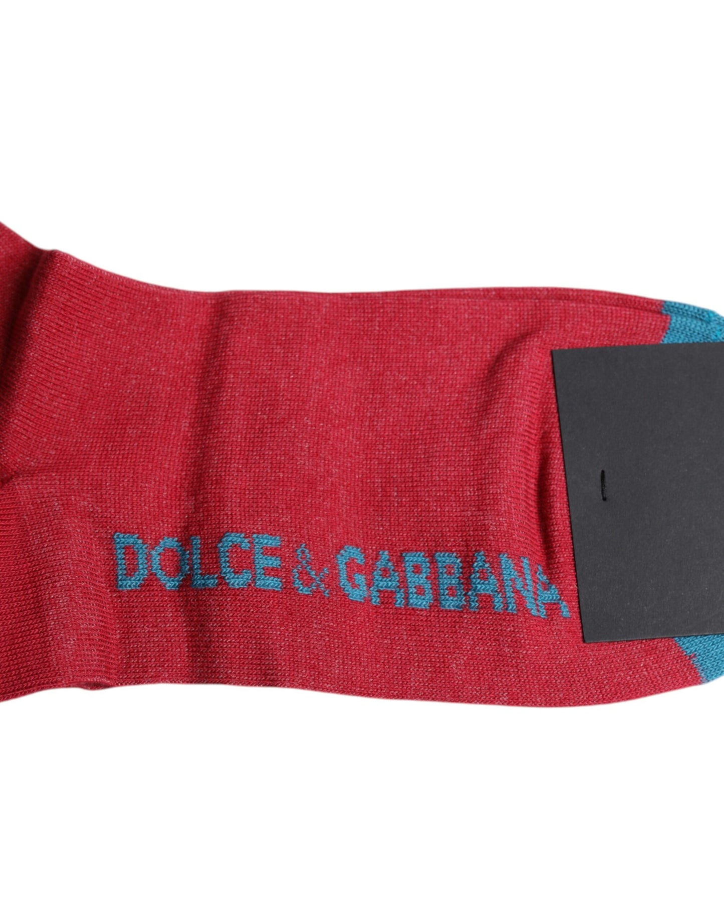 Dolce &amp; Gabbana – Wadenlange Socken aus roter Baumwolle mit DG-Logoprint