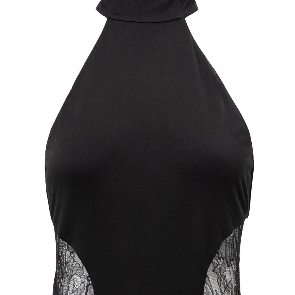 Retrofête Schwarzes Viskose-Maxikleid