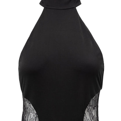 Retrofête Schwarzes Viskose-Maxikleid