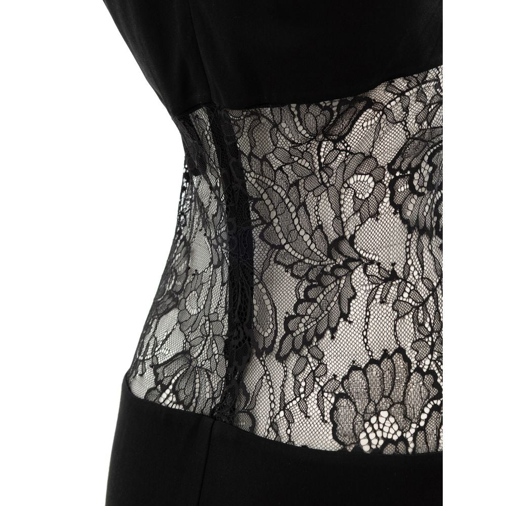 Retrofête Schwarzes Viskose-Maxikleid