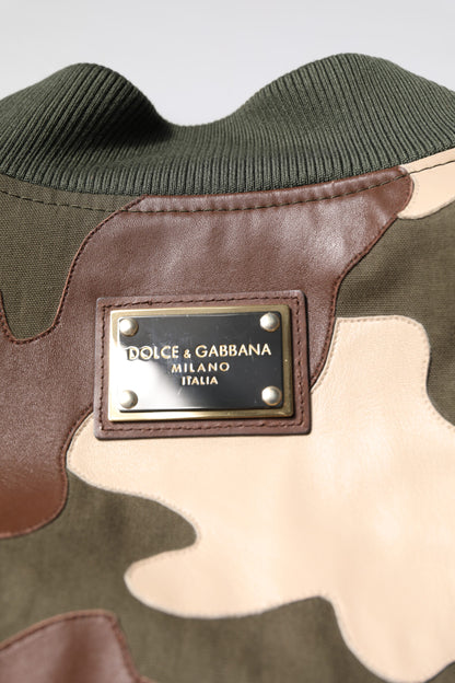 Dolce &amp; Gabbana – Mehrfarbige Bomberjacke aus Baumwolle mit durchgehendem Reißverschluss