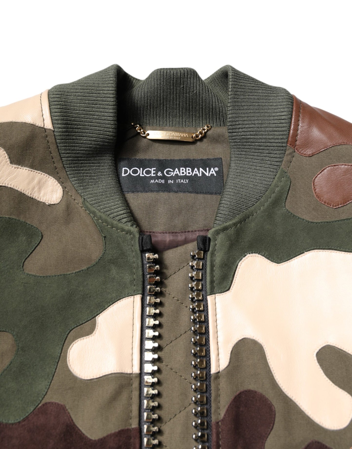 Dolce &amp; Gabbana – Mehrfarbige Bomberjacke aus Baumwolle mit durchgehendem Reißverschluss