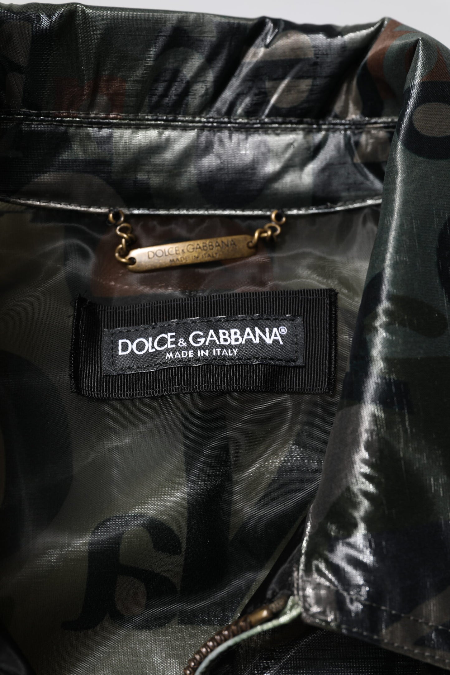 Dolce &amp; Gabbana – Grüne Bomberjacke mit durchgehendem Reißverschluss und DG-Logoprint