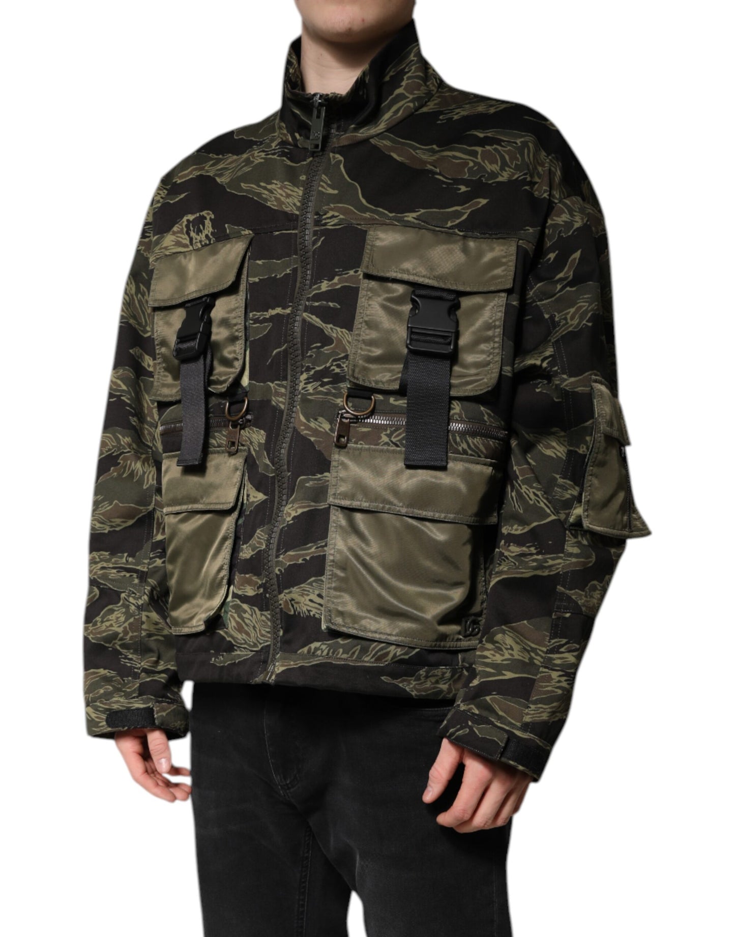 Dolce &amp; Gabbana Mehrfarbige Bomberjacke aus Baumwolle mit Camouflage-Muster