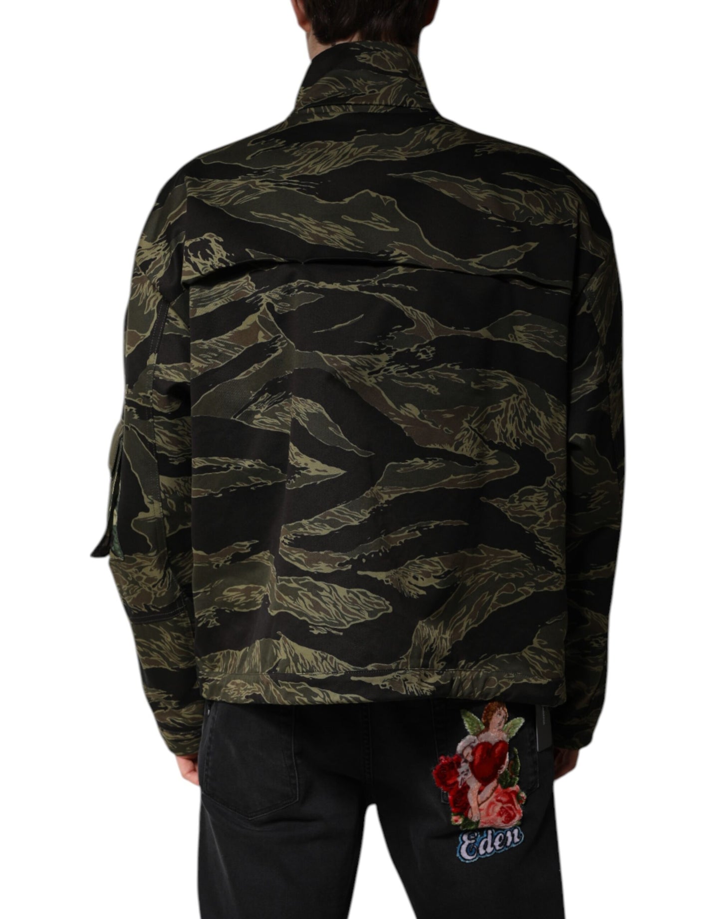 Dolce &amp; Gabbana Mehrfarbige Bomberjacke aus Baumwolle mit Camouflage-Muster