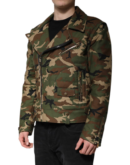 Dolce &amp; Gabbana – Bikerjacke aus Nylon in mehrfarbiger Camouflage-Optik