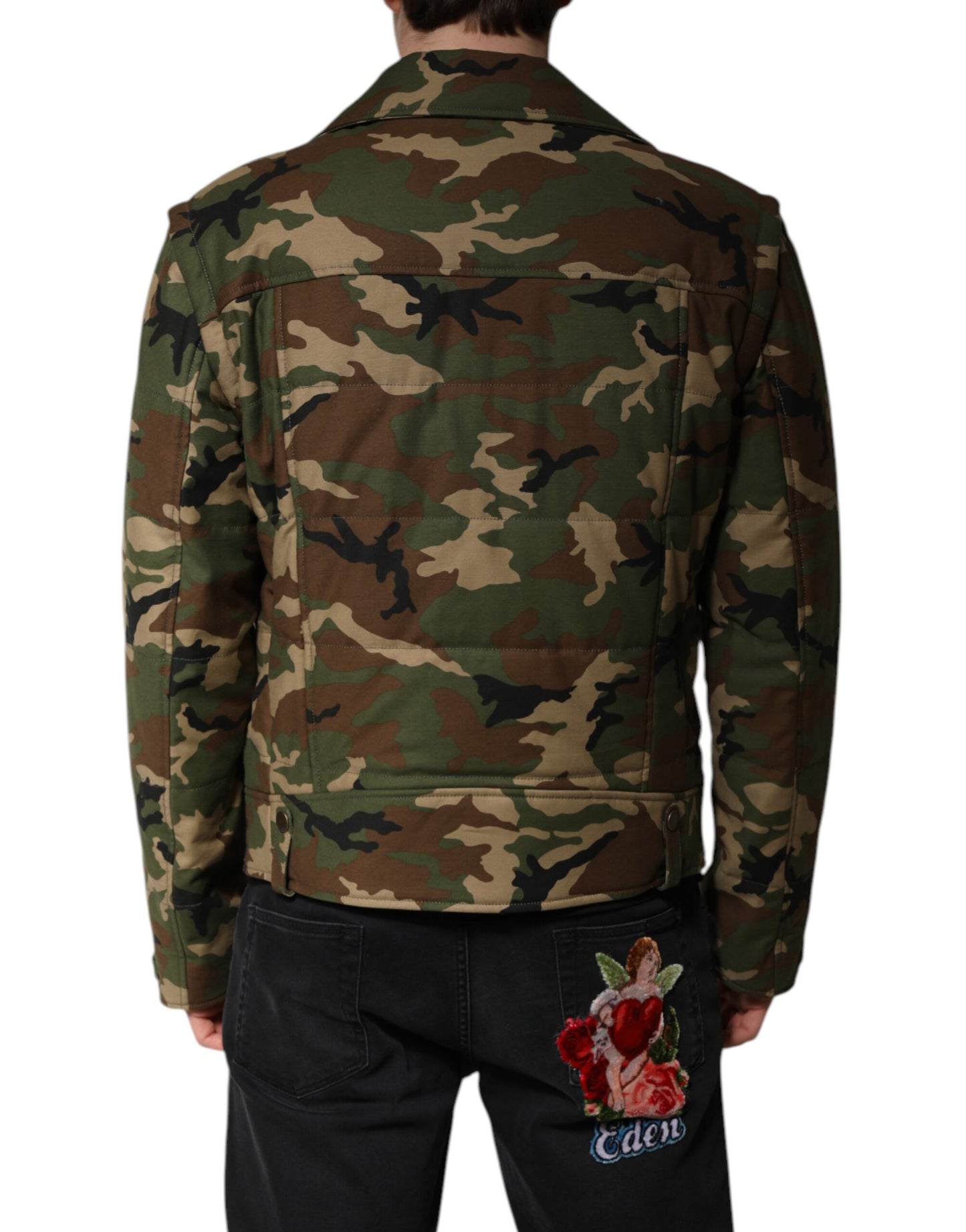 Dolce &amp; Gabbana – Bikerjacke aus Nylon in mehrfarbiger Camouflage-Optik
