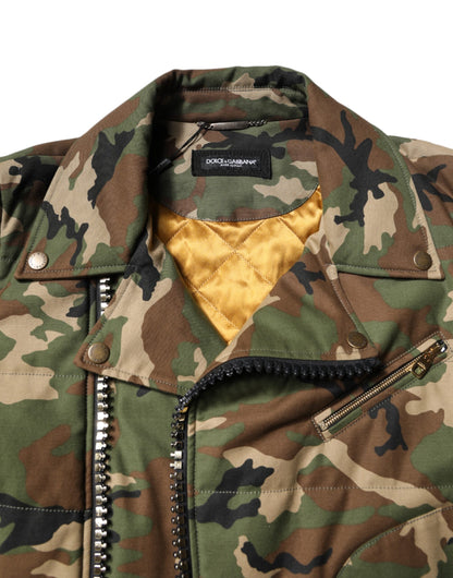 Dolce &amp; Gabbana – Bikerjacke aus Nylon in mehrfarbiger Camouflage-Optik