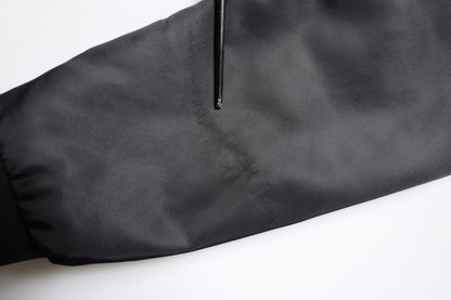 Dolce &amp; Gabbana – Bikerjacke aus schwarzem Lammleder mit durchgehendem Reißverschluss