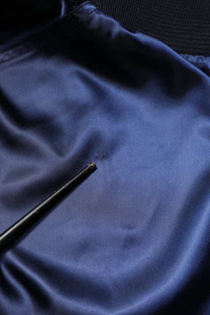 Dolce &amp; Gabbana – Blaue Nylon-Bomberjacke „DG Crown“ mit durchgehendem Reißverschluss