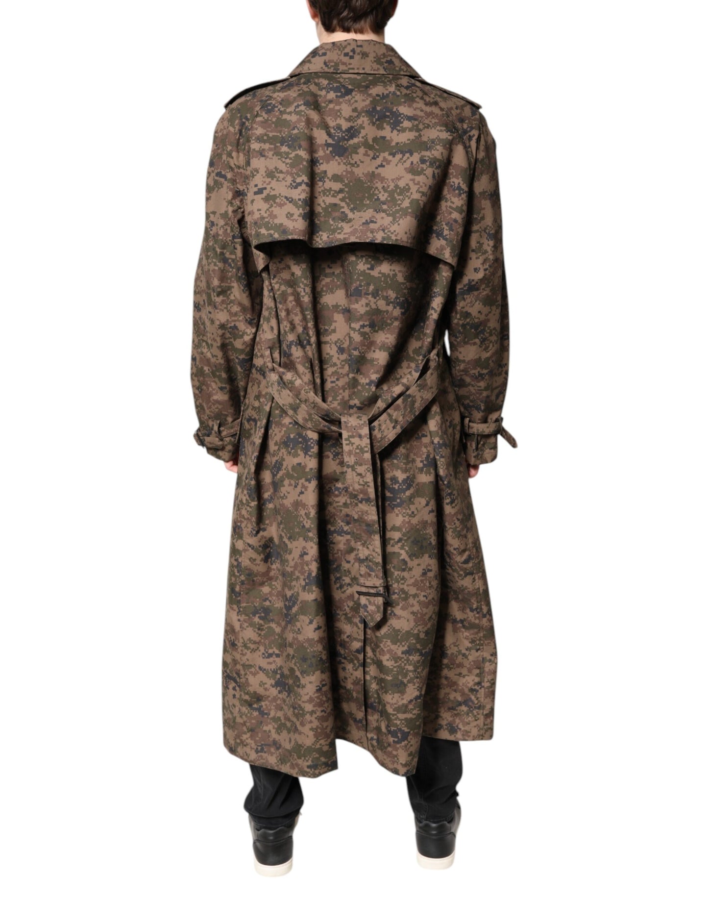 Dolce &amp; Gabbana – Mehrfarbige, zweireihige Camouflage-Manteljacke