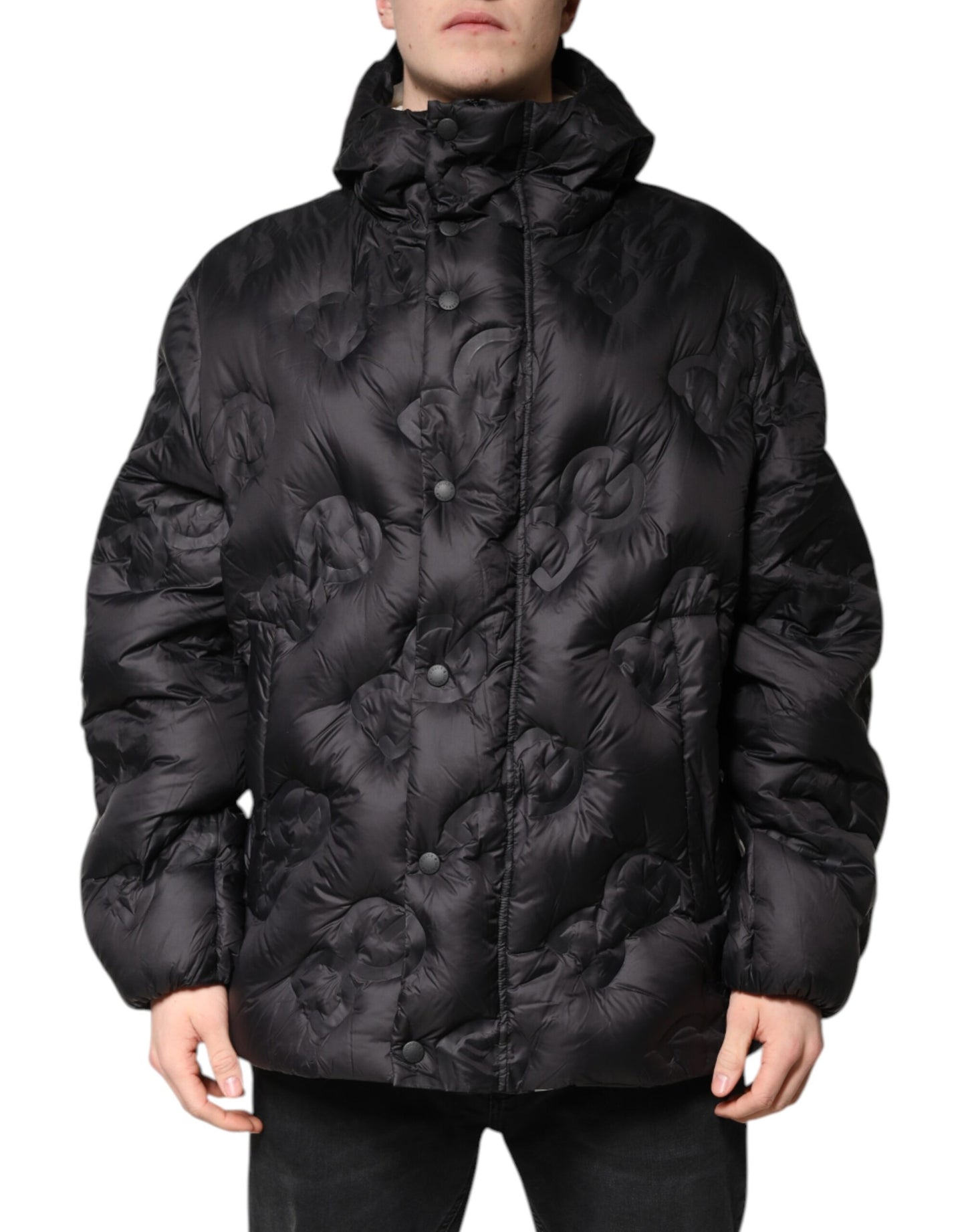 Dolce &amp; Gabbana Schwarzer Parka mit Kapuze, Winterjacke