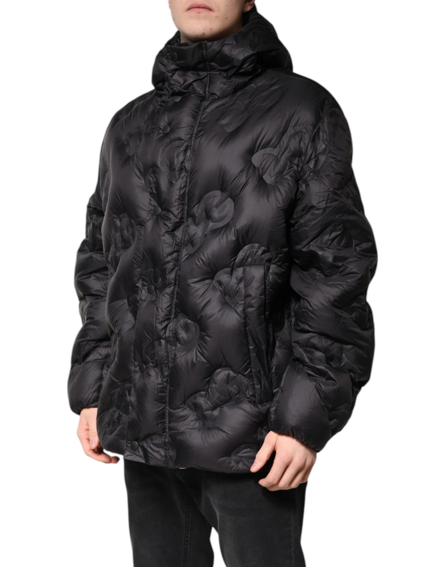 Dolce &amp; Gabbana Schwarzer Parka mit Kapuze, Winterjacke