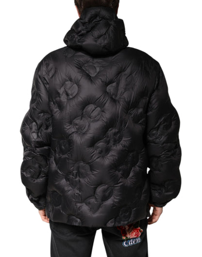 Dolce &amp; Gabbana Schwarzer Parka mit Kapuze, Winterjacke