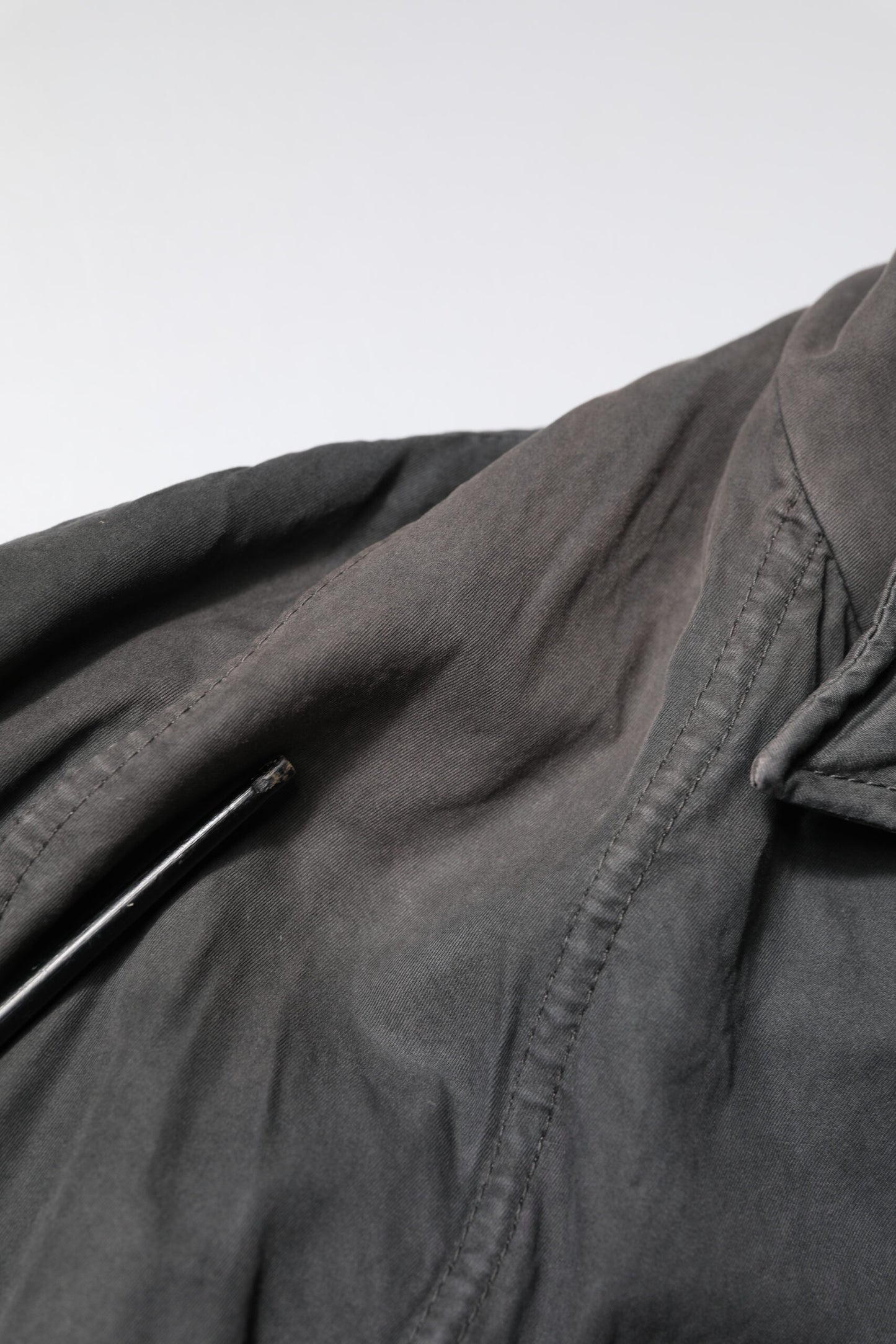 Dolce &amp; Gabbana – Schwarze Manteljacke aus massiver Baumwolle mit Kragen