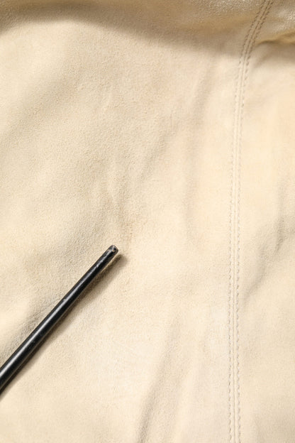 Dolce &amp; Gabbana Beige Lammfell Full Zip Herren Bomberjacke