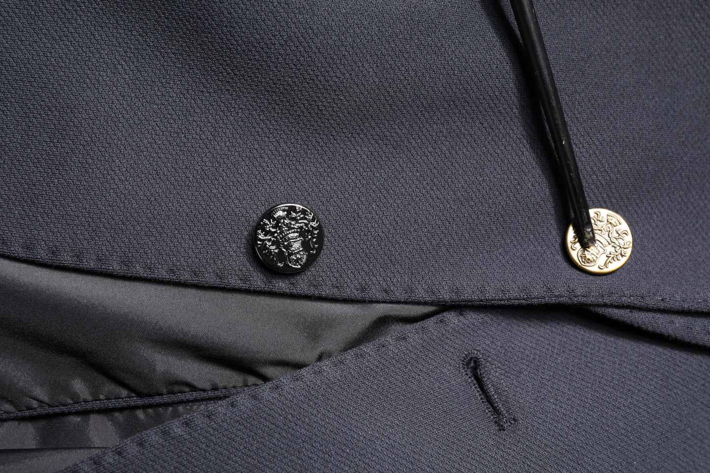 Dolce &amp; Gabbana Dunkelblaue Herrenjacke aus Baumwolle mit Mantel und Blazer