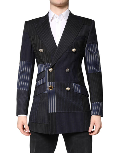 Dolce &amp; Gabbana Multicolor Patchwork Jacke Mantel Anzug Blazer
