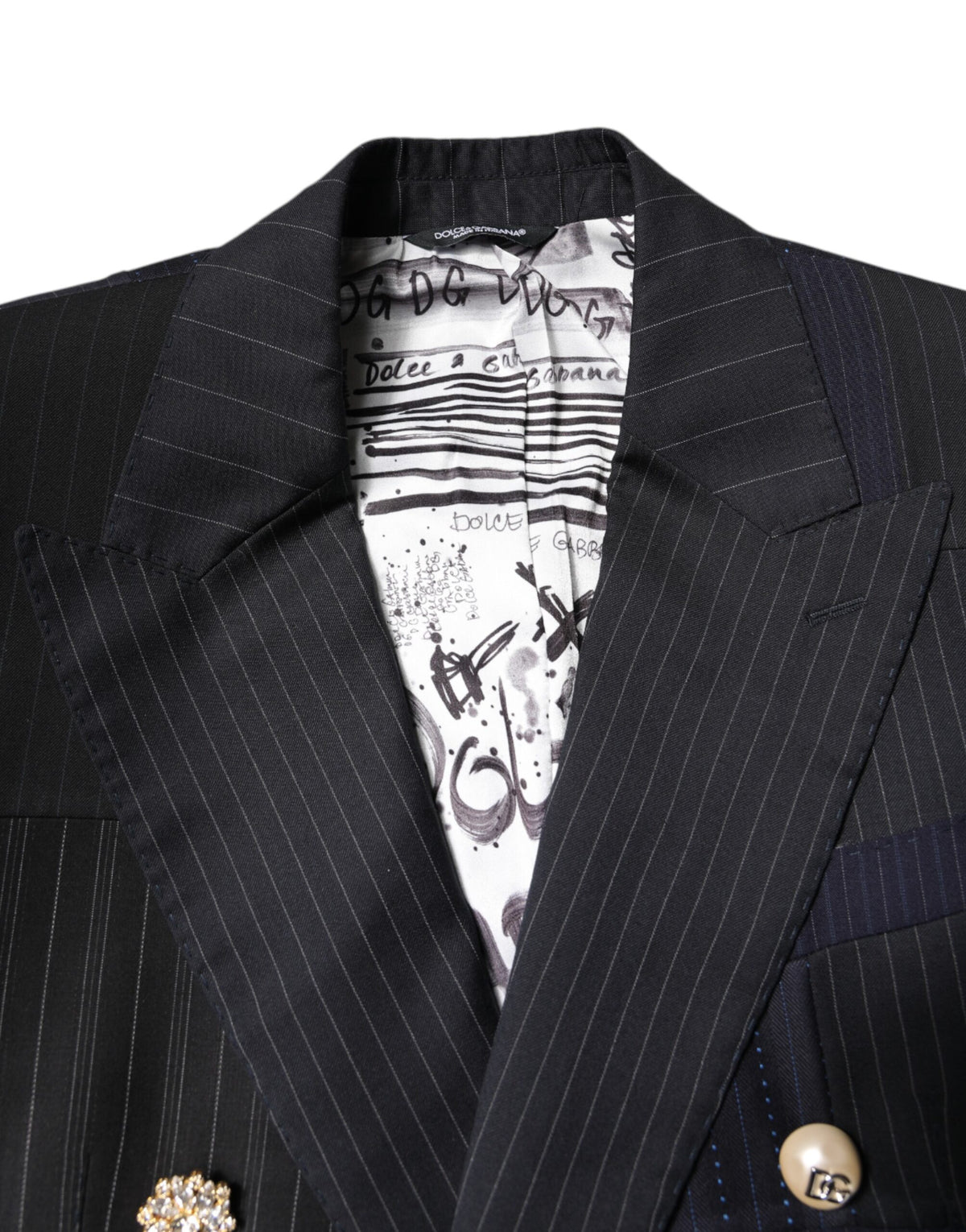 Dolce &amp; Gabbana Multicolor Patchwork Jacke Mantel Anzug Blazer