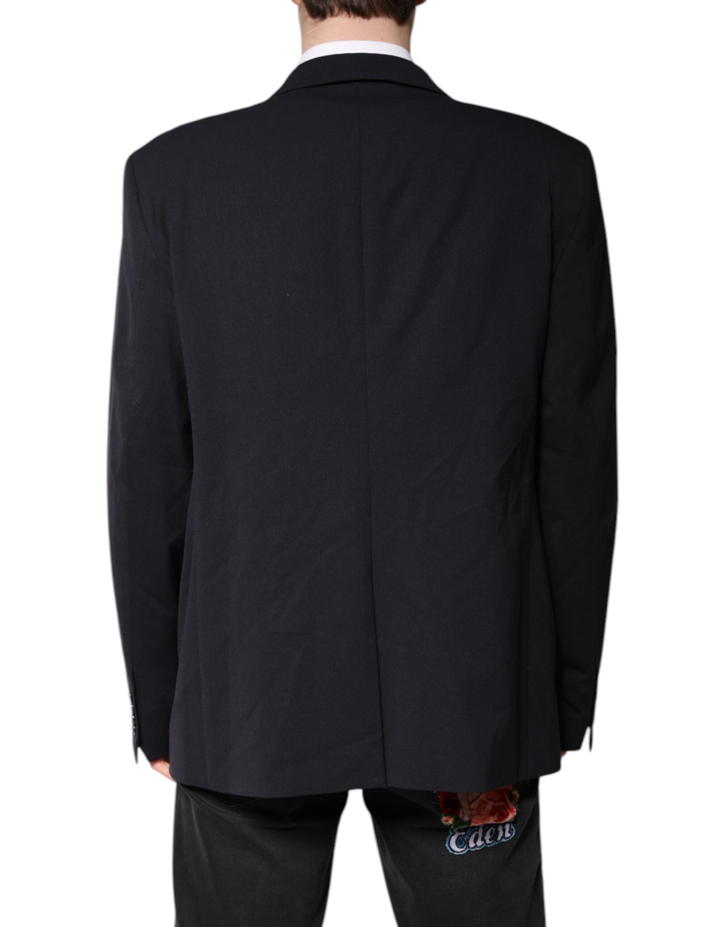 Dolce &amp; Gabbana – Einreihiger Blazer aus dunkelblauer Wolle
