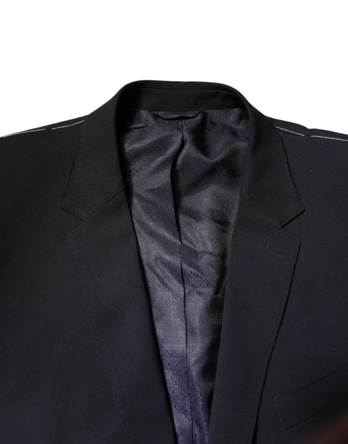 Dolce &amp; Gabbana – Einreihiger Blazer aus dunkelblauer Wolle